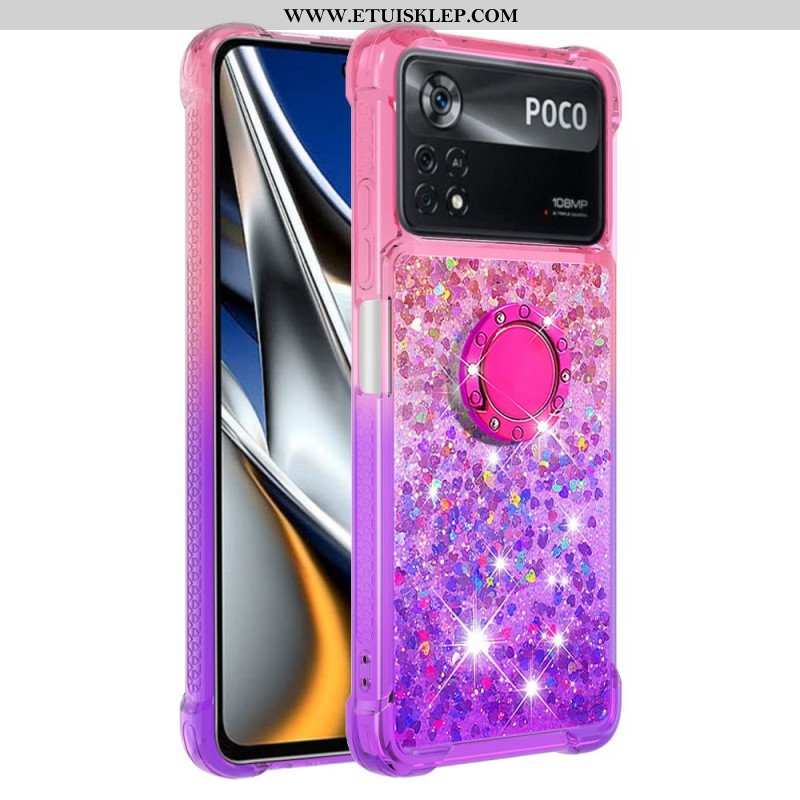 Etui do Poco X4 Pro 5G Brokatowy Pierścień-wspornik